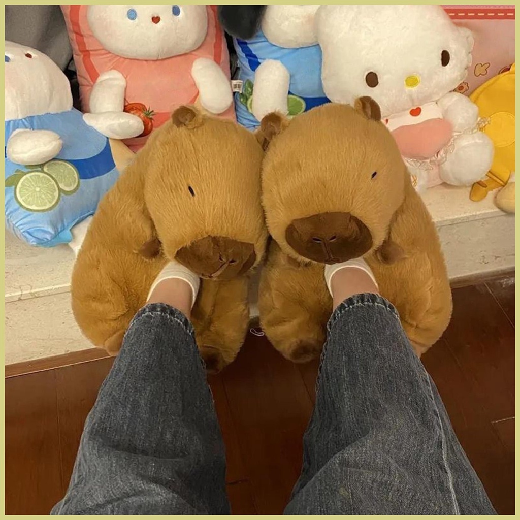 Capybara Dép Bông Dày Dặn Mềm Mại Hình Động Vật Đáng Yêu Cho Nữ aseavn
