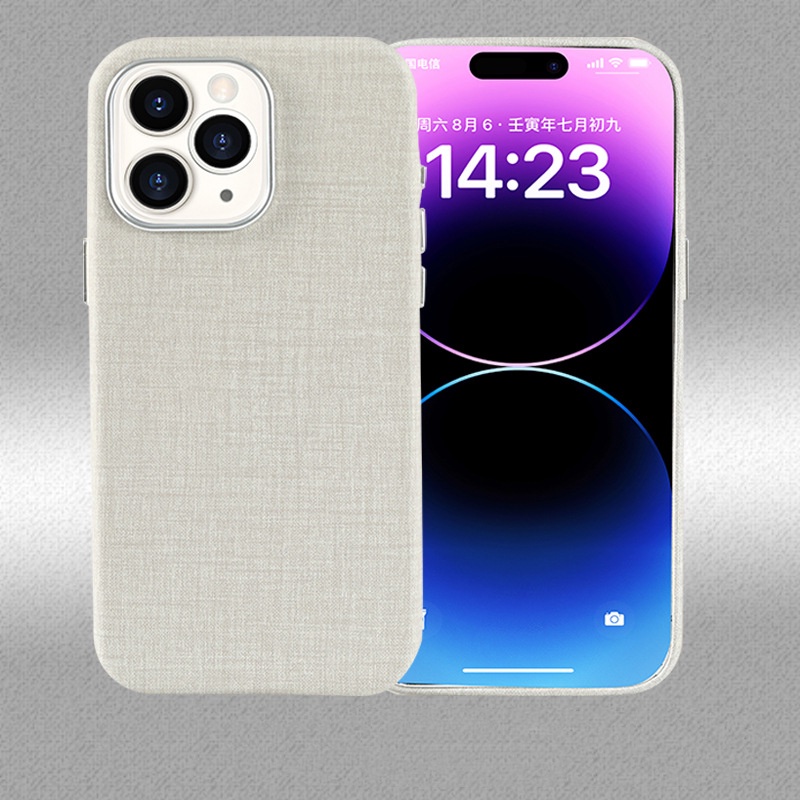 Phù Hợp Bao Da Điện Thoại Nắp Gập Từ Tính Phối Vải Cho iphone 15pro 14pro 13