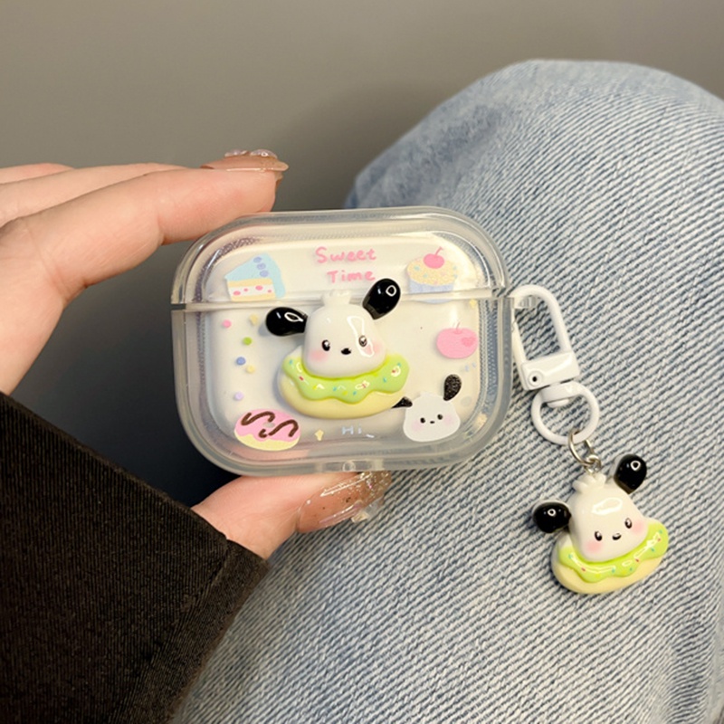 Dễ Thương Vỏ Bảo Vệ Hộp Sạc Tai Nghe airpods 1 2 3 pro 2 bluetooth Không Dây Chất Liệu Dẻo Hình sanrio pochacco 3d Đáng Yêu
