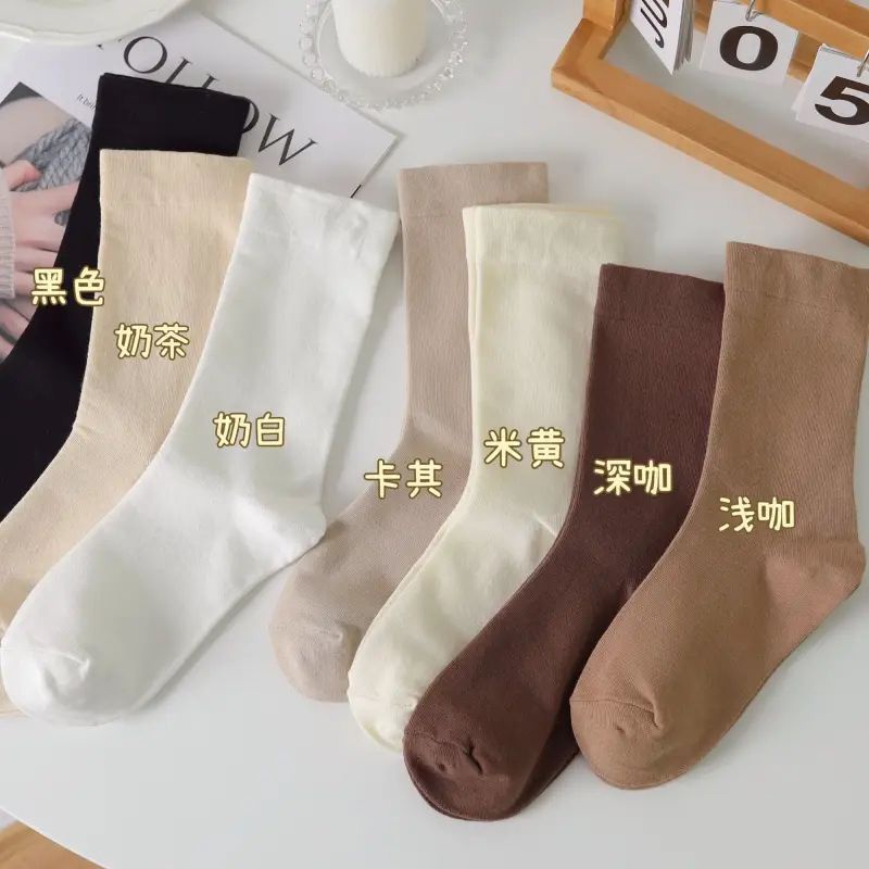 Vớ Mỏng Màu Trơn Phong Cách Hàn Quốc Dễ Phối Đồ Thời Trang Xuân Hè Cho Nữ