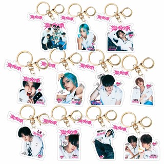 Móc Chìa Khóa acrylic Trong Suốt Hình straykids album rock-star kpop idol lee know changbin hwang hyun-jin jy