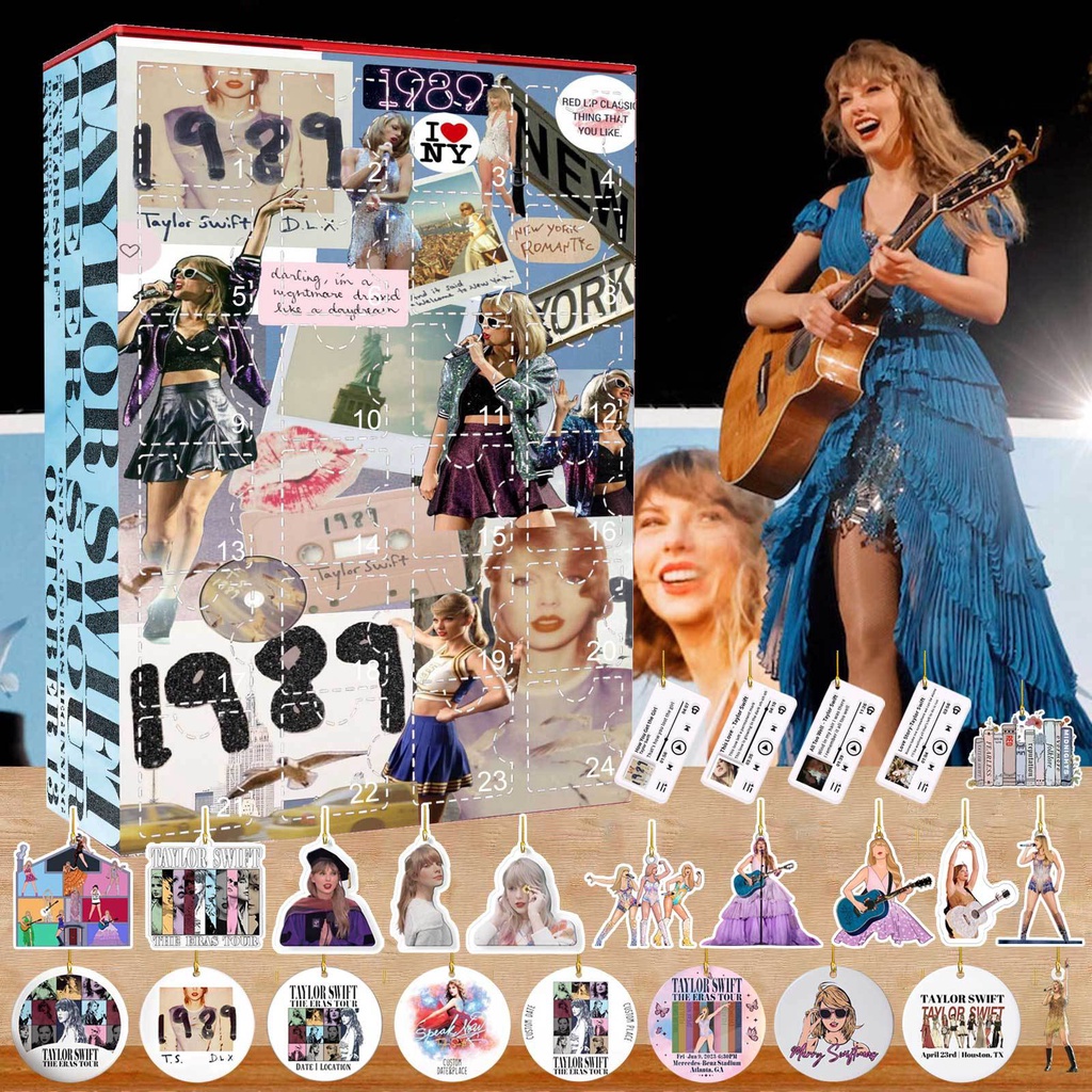 Set 24 Móc Khóa Có Lịch Năm 24 Nhân Vật Taylor swift Làm Quà Tặng Cho Bé