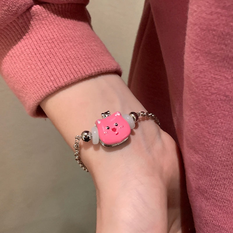 Kawaii loopy Vòng Tay Thiết Kế Hoạt Hình Màu Hồng Dễ Thương Cá Tính Làm Quà Tặng Dành Cho Bạn Nữ