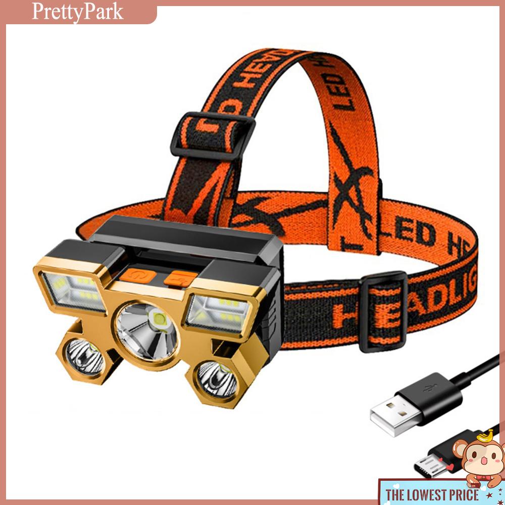 ✿Py py✿ Đèn Pha Câu Cá Ban Đêm 5Xl 1200mah Sạc usb Chất Lượng Cao