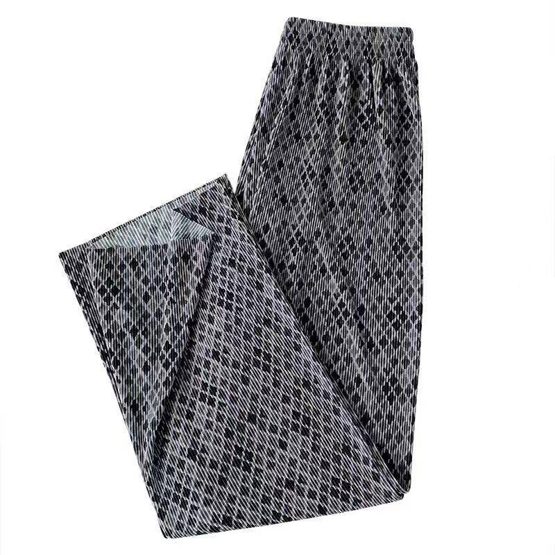 Quần Dài Ống Rộng Lưng Cao Xếp Ly Vải Lụa Mát Thời Trang Mùa Hè Hàng Mới Dành Cho Bạn Nữ 06