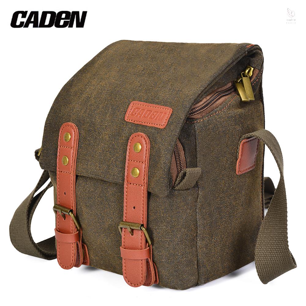 K&F CONCEPT CADeN Canvas Shoulder Camera Bag Messenger Bag for 1 Camera 1 Lens Compatible with  Canon  DSLR Mirrorless Camera and Lens