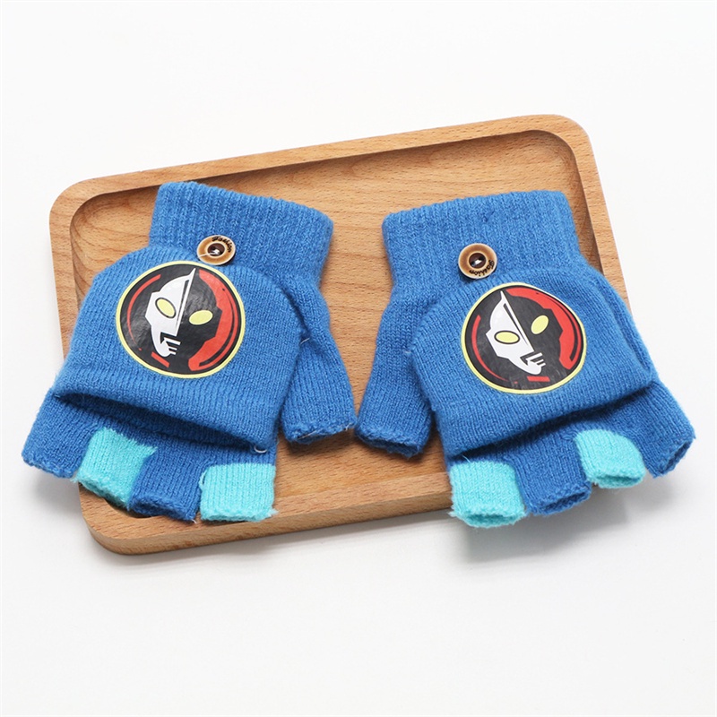 SUPER KIDS Găng Tay Hở Ngón Chống Lạnh Dày Dặn Cho Bé Trai Và Bé Gái Dễ Thương