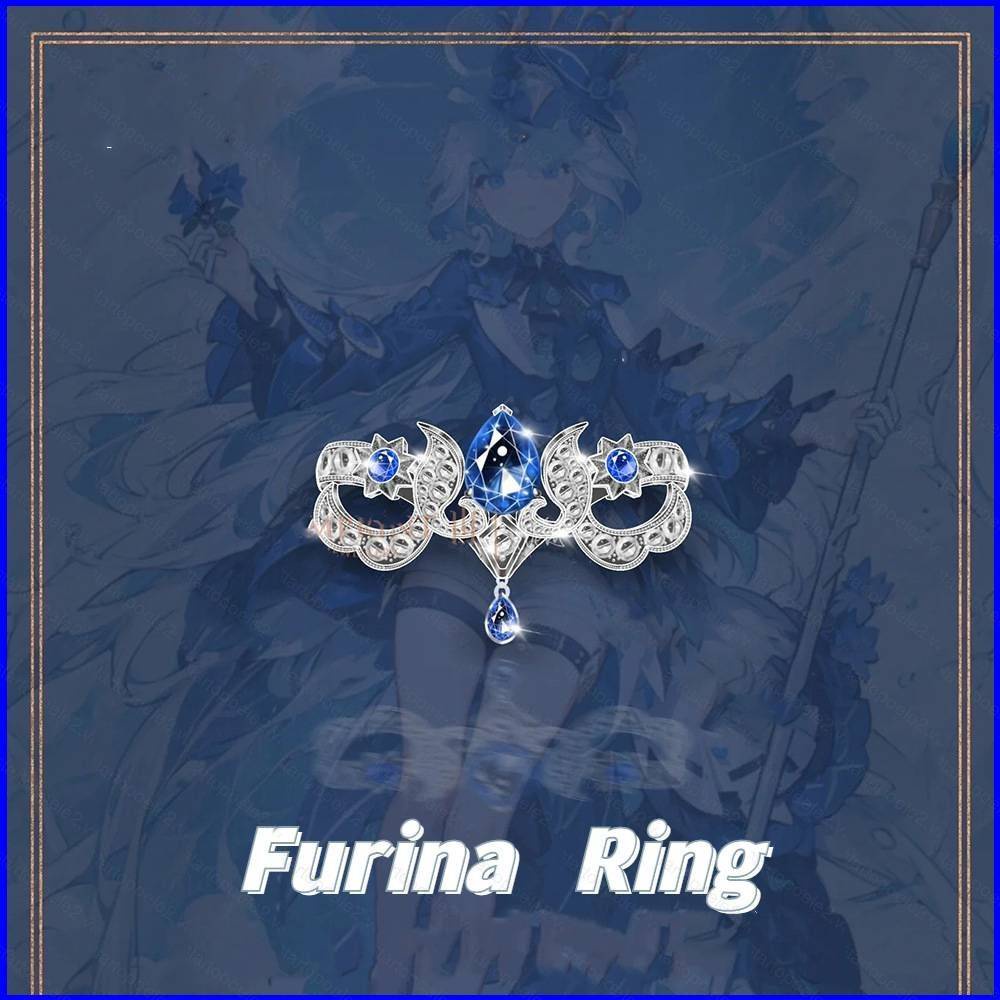Genshin Nhẫn Dạng Mở Hình Động Vật furina Có Thể Điều Chỉnh Kích Cỡ Thời Trang Làm Quà Tặng Trang Sức