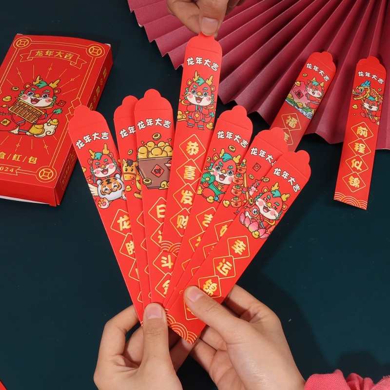 Bộ 12 Bao Lì Xì Màu Đỏ May Mắn Cho Năm Mới 2024