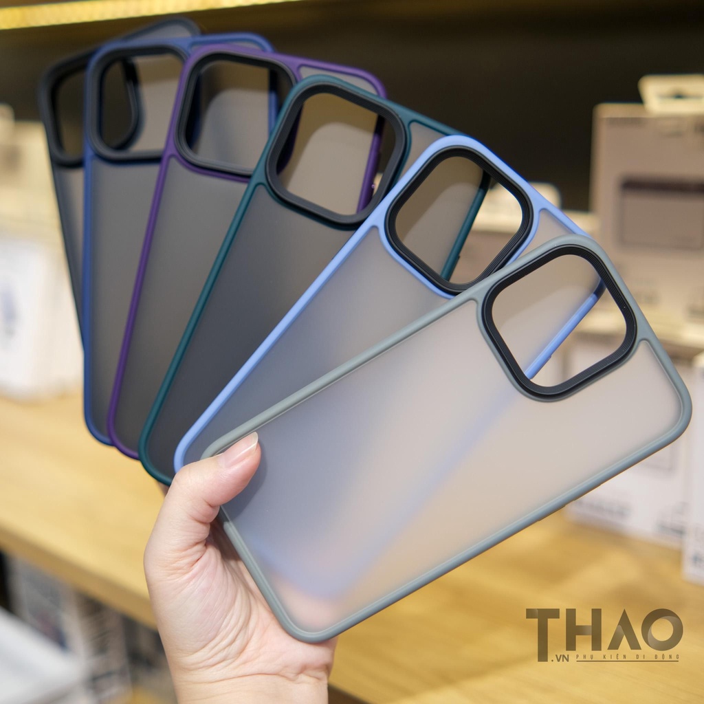 Ốp lưng Likgus Gear Pro nhám chống bám vân tay, viền màu chống sốc dành cho iPhone