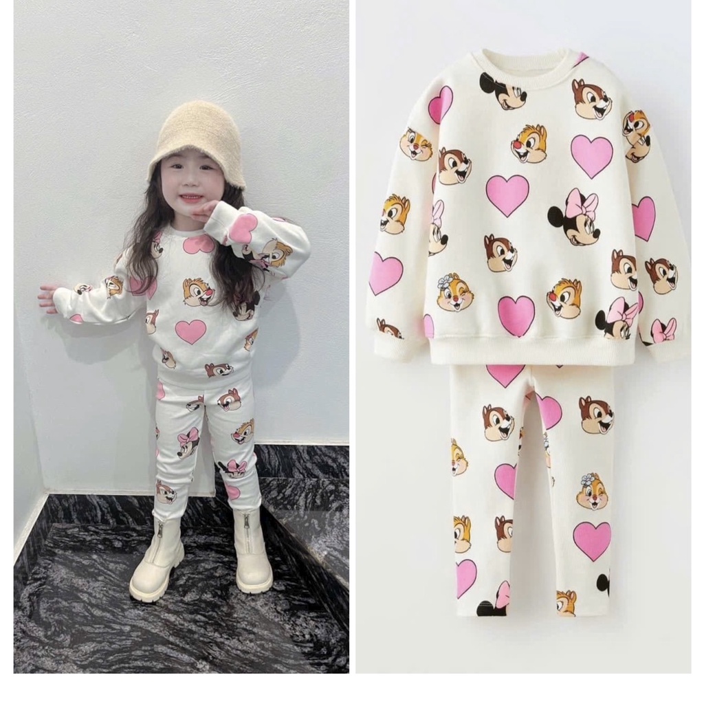 ✨MALINHKID✨BN035- Bộ nỉ da cá sóc màu trắng trẻ em VNXK