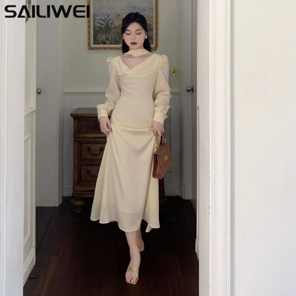 SAILIWEI Chic váy nữ Đầm Body Cho thời váy Popular Thời trang hàn quốc Vintage WLQ23B0M2H 46Z231116