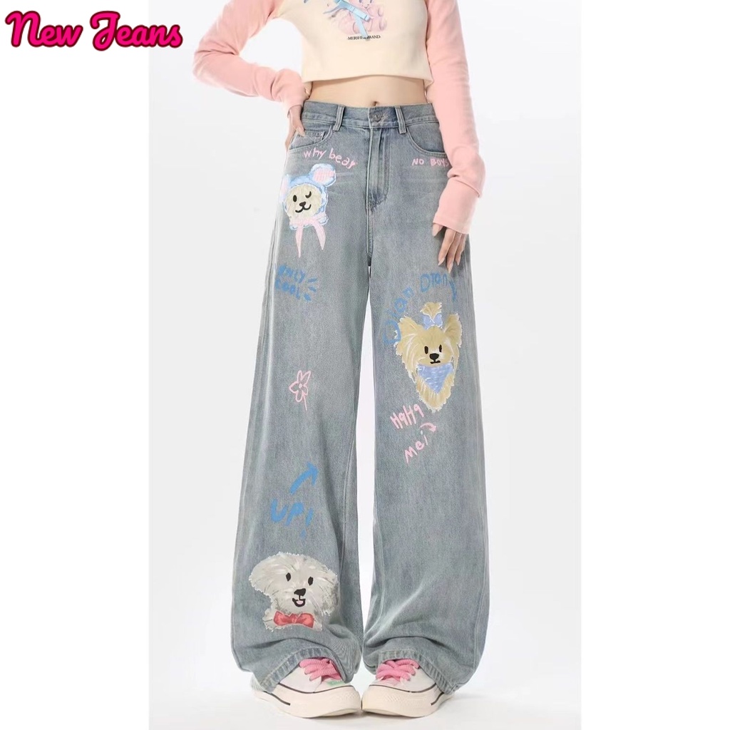 Prowow quần ống rộng quần jean nữ Thời trang Phong cách INS hàn quốc WNK23B0O2T 46Z231116