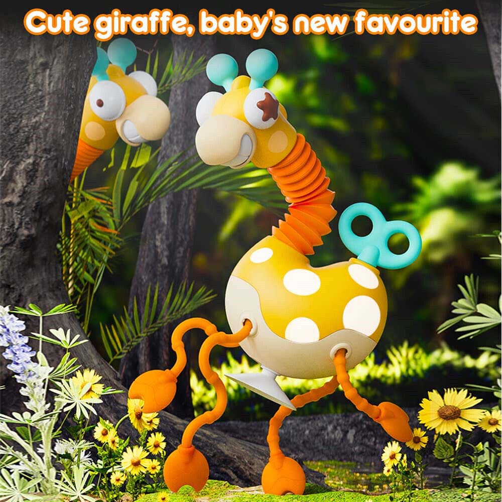 Baby Early Education Telescopic Tube Toys Giraffe Lara Le Baby Activity Sucker Sensory Toys