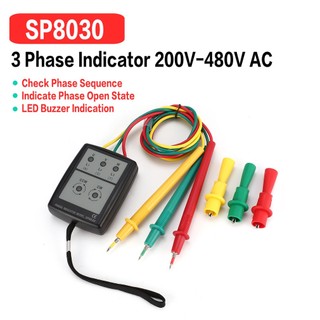 【adorb2】SP8030 3 Phase Rotation Sequence Indicator Meter Tester Detector 200V-480V