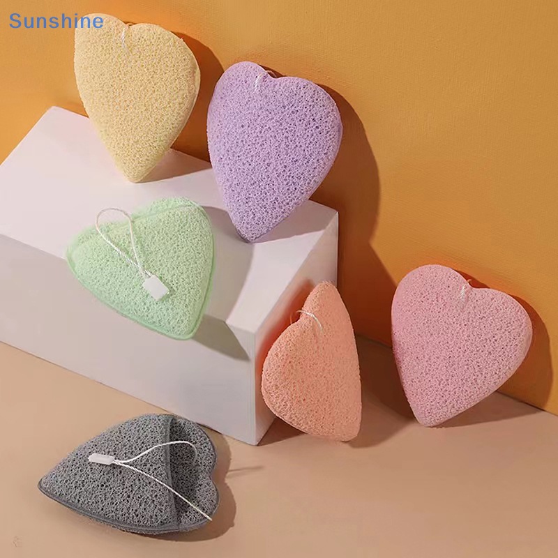 Bông Mút Trái Tim Tẩy Tế Bào Chết Làm Sạch Sâu Da Mặt
