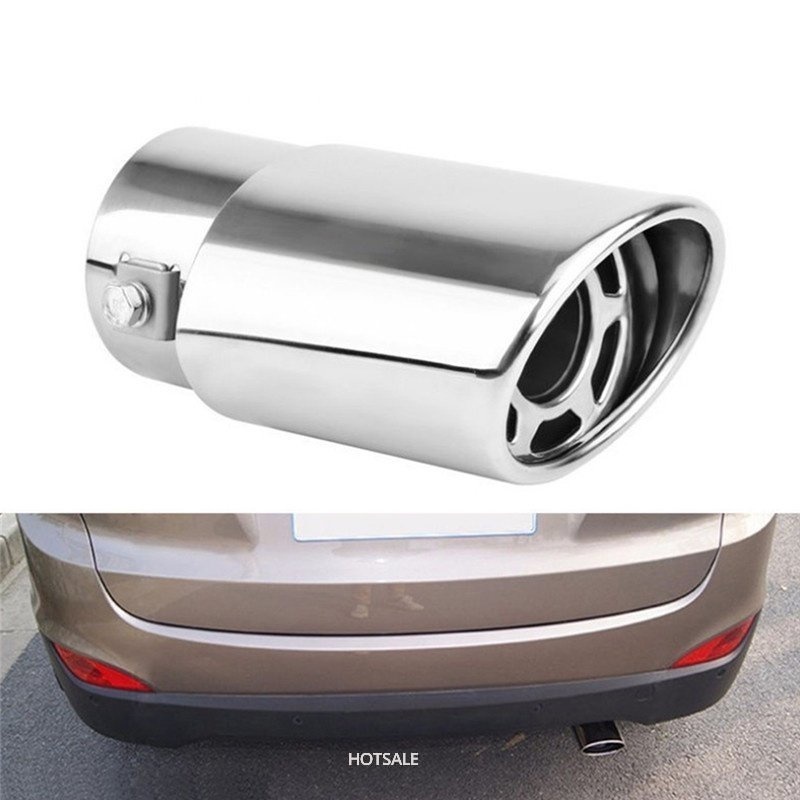 Đầu Ống Xả Khí Thải Thẳng Đường Kính 5Cm Bằng Thép Không Gỉ Mạ Chrome Cho Xe Hơi