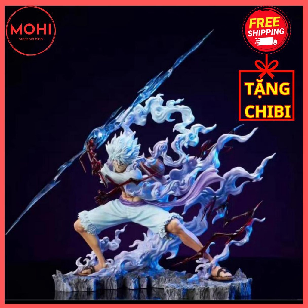Mô hình Luffy Gear 5 kiểu dáng chiến đấu siêu ngầu cao 28cm - Mô hình One Piece