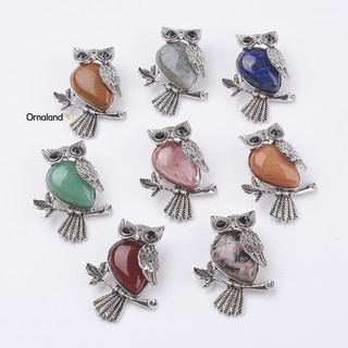 Bộ 10 mặt dây chuyền đá tổng hợp hình cú mèo 46.5x35.5x11.5mm: 6x8.5mm