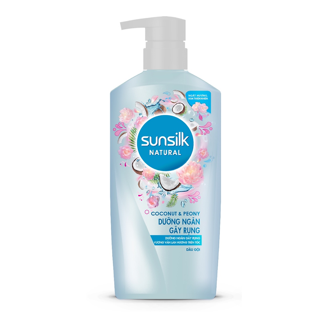 Dầu Gội 650Gr Sunsilk Dưỡng Ngăn Gãy Rụng Dành Cho Tóc Gãy Rụng Dưỡng Chất Thiên Nhiên Nước Dừa & Hoa Mẫu Đơn Giúp Tóc S