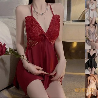 Weizz đầm ngủ phối ren cổ chữ v gợi cảm cho nữ