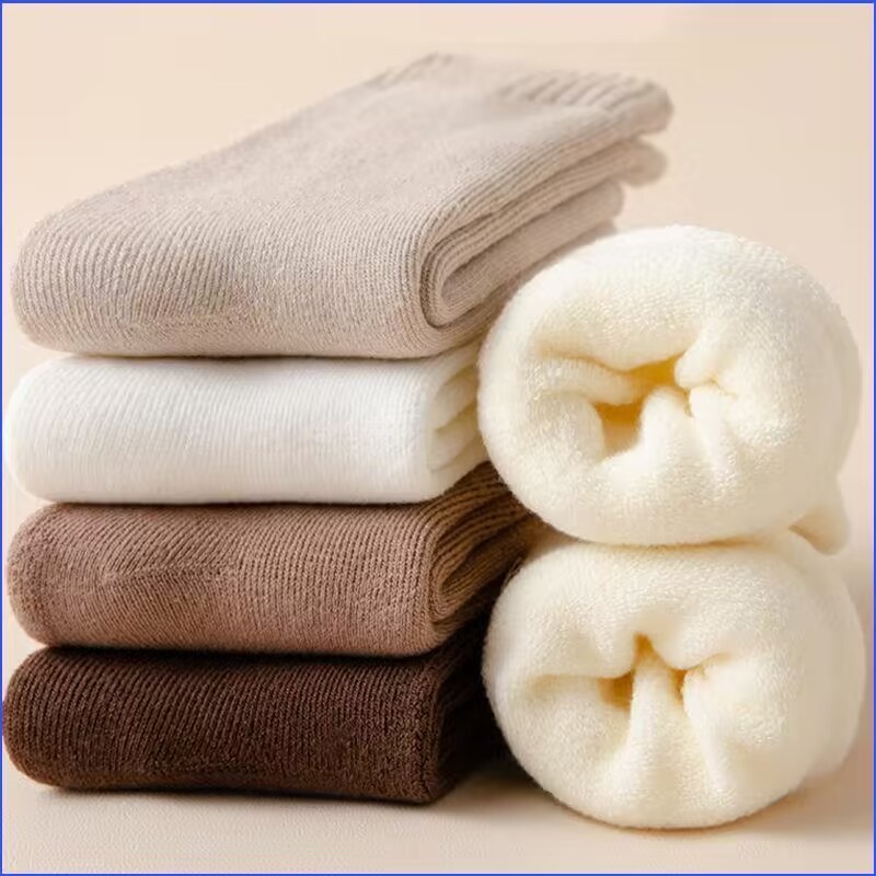 Vớ Ngủ cotton Dày Dặn Màu Sắc Trơn Giữ Ấm Chân Cho Nam Và Nữ