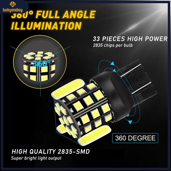 Set 2 Bóng Đèn 7443 33smd dc 12v 2000lm 6000k 7440 7441 7444 992 7440a 7444na Siêu Sáng
