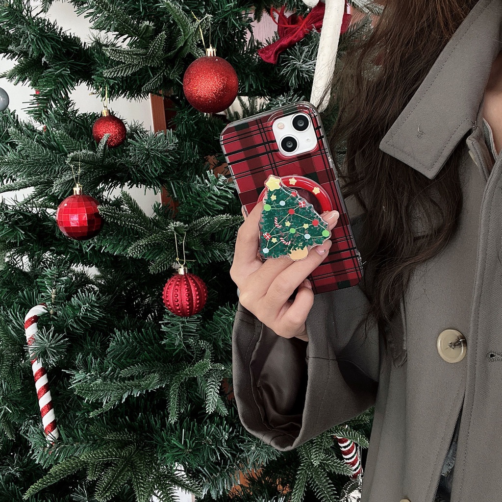 Phù Hợp Ốp Điện Thoại Có Giá Đỡ Từ Tính Hình Cây Thông Noel Cho iphone15 / 14 13promax / 12p