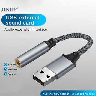 Jinhf Cáp Chuyển Đổi Âm Thanh usb Sang Giắc Cắm 3.5mm Chuyên Dụng Cho pc laptop