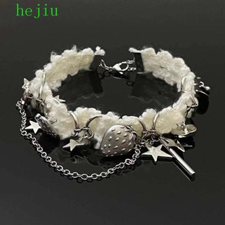 Hejiu Vòng Cổ choker Vải Bông Hình Bướm / Dâu Tây Tua Rua Phong Cách hip hop Tinh Tế Cho Nữ