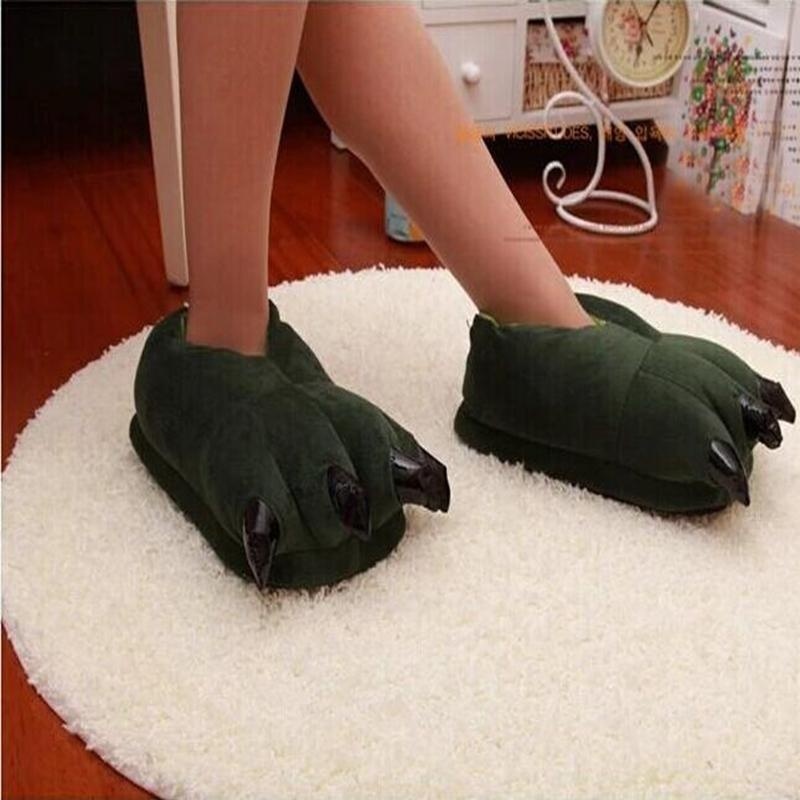 Dép Bông Hình Móng Vuốt Khủng Long Giữ Ấm Mùa Đông Cho Người Lớn Và Trẻ Em