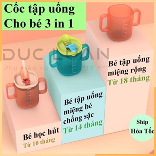 Cốc tập hút cho bé - Cốc tập uống 3 giai đoạn