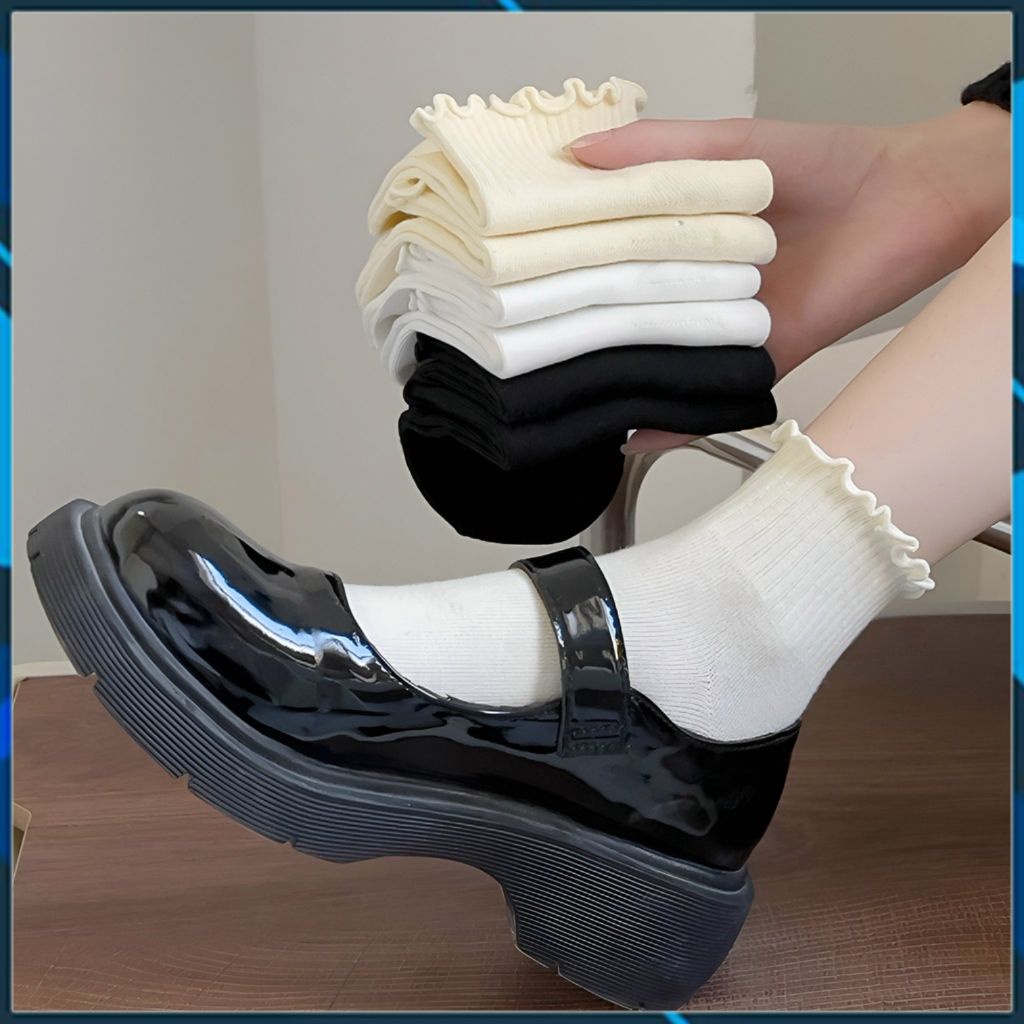 Set 3 đôi tất vớ nữ đen trắng kem thời trang 4 mùa Jinx mã TV02