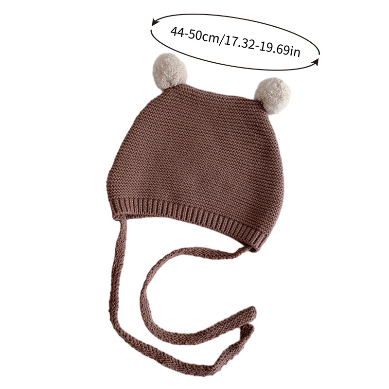 Mũ Dệt Kim Mềm Mại Giữ Ấm Đính Quả Bông Dễ Thương Thời Trang Thu Đông Cho Bé Trai Và Gái
