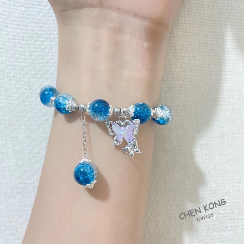 Mới Vòng Đeo Tay Tráng Men Hình Bướm Thiết Kế Đặc Biệt Chất Lượng Cao