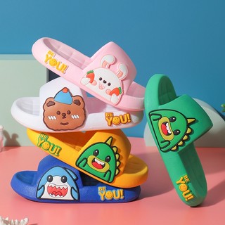 IKIDS dép lê trẻ em hoạt hình đế mềm nam nữ giẫm phân cảm giác một chữ dép lê