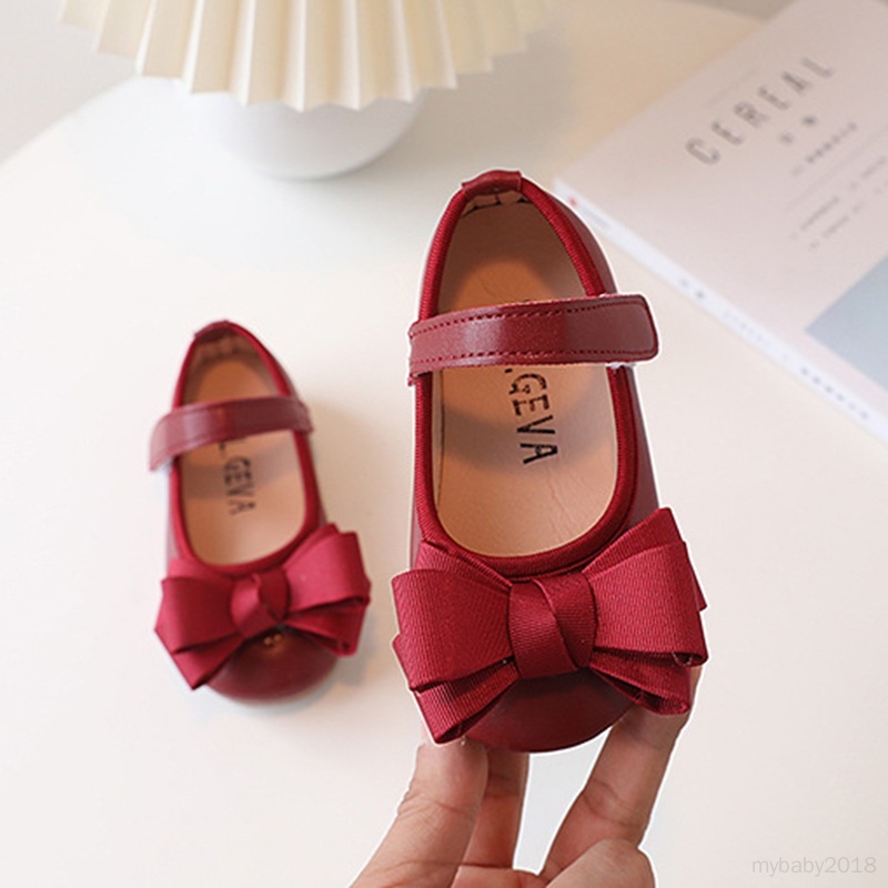 Giày Búp Bê Đế Mềm Chống Trượt Đính Nơ Xinh Xắn Cho Bé Gái