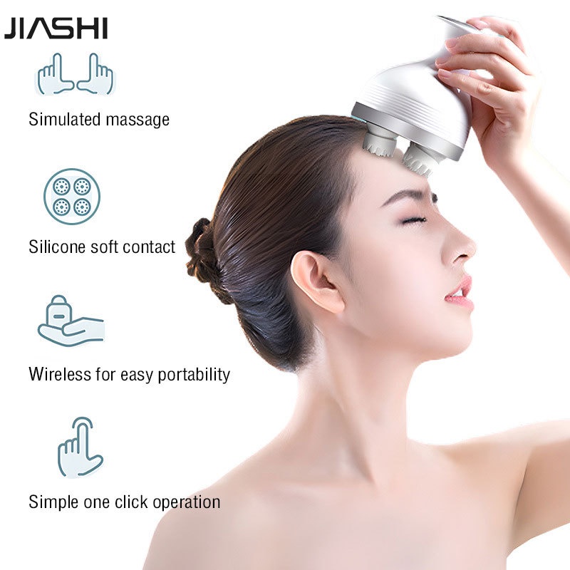 JIASHI Máy Mát Xa Đầu Giảm Đau Đầu Xoa Bóp Bằng Điện