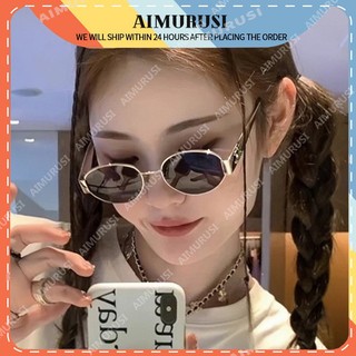 Kính mát gọng oval kim loại phong cách hàn quốc thời trang cho nữ
