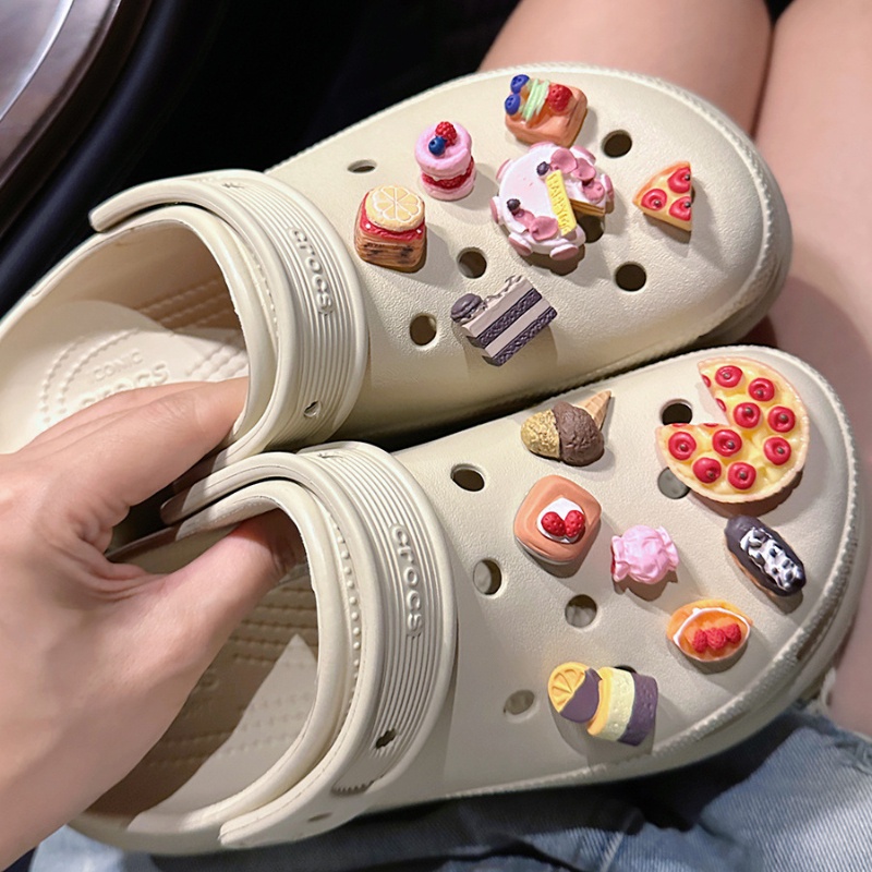 Dễ Thương Phụ Kiện Ghim Trang Trí Giày Dép crocs Dâu Tây Món Tráng Miệng Cho Nữ charms