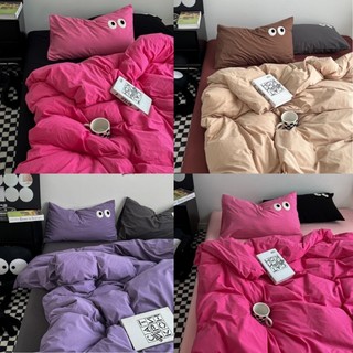 Bộ chăn ga gối REE Bedding hoạ tiết mắt thêu nhiều màu đủ size giường nệm CTD251