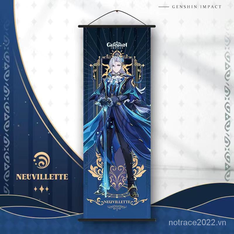★Genshin Impact★Furina & lyney & wriothesley & neuvillette Tranh Vải Lụa Treo Tường Trang Trí