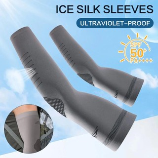 1 Cặp Lụa Băng Chống Nắng Tay Nam Xe Đạp Thể Thao Co Giãn Cánh Tay Bảo Vệ Nhanh Khô Hấp Thụ Mồ Hôi Làm Mát Bao Da