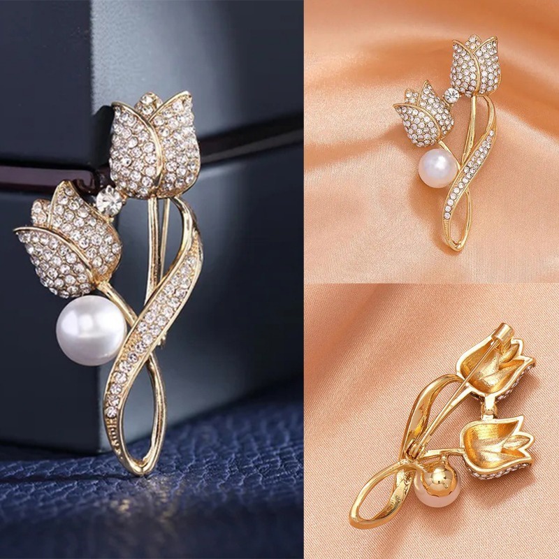 Trâm Cài Áo Hình Hoa Hồng Đính Đá zircon Sang Trọng Cho Nữ