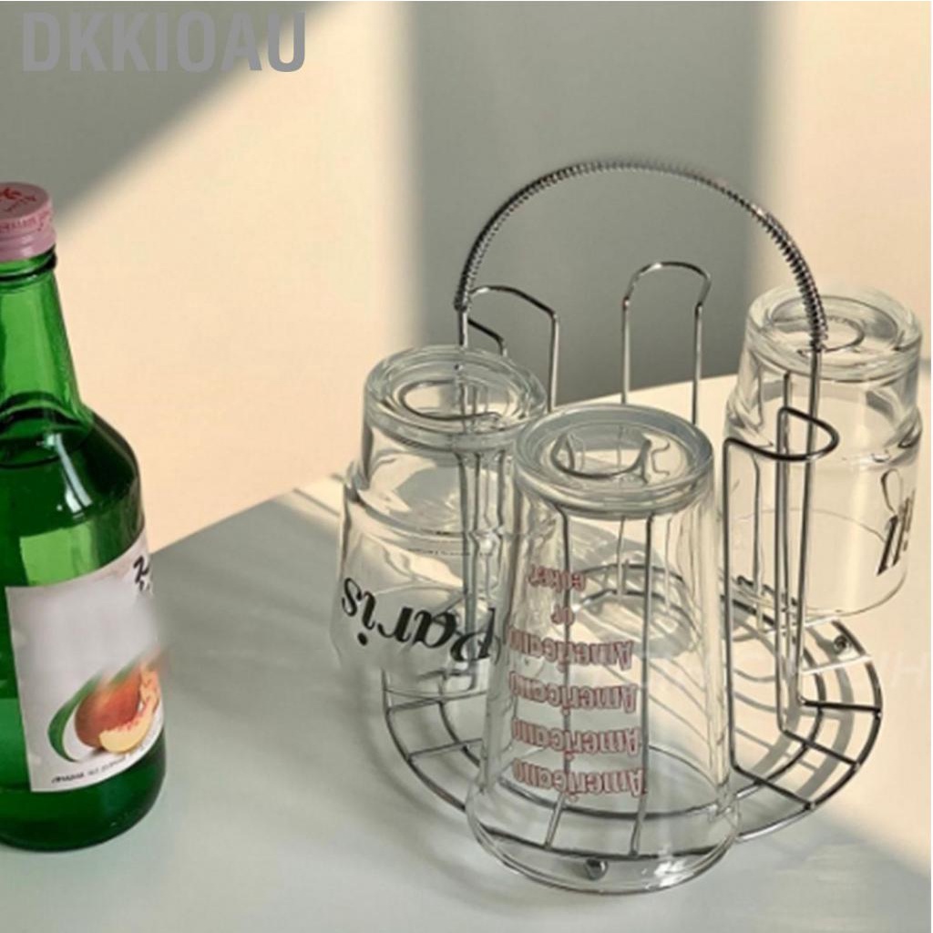 Dkkioau Glass Water Cup Rack Bracket Stainless Steel Household Draining Storage Holder for Party