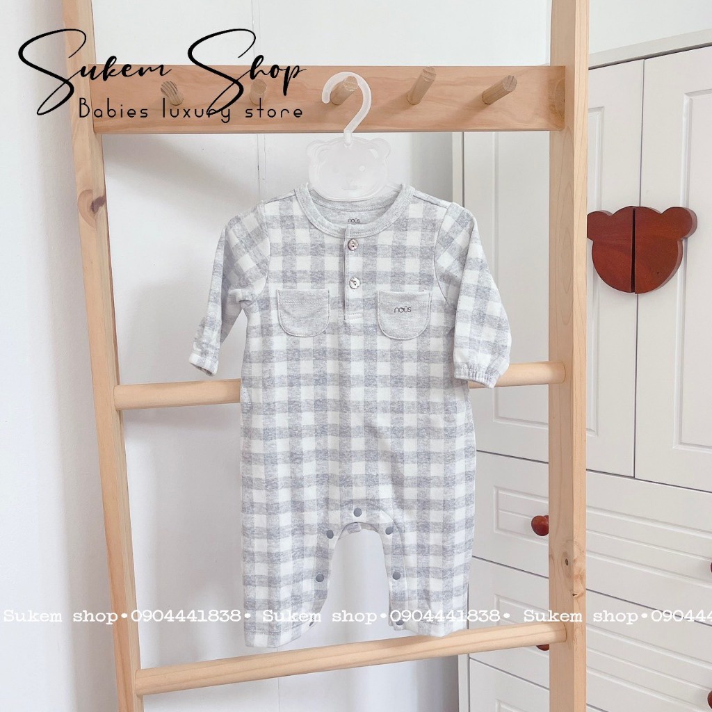 Body Không Tất Nous Velours Kẻ Caro Cho Bé