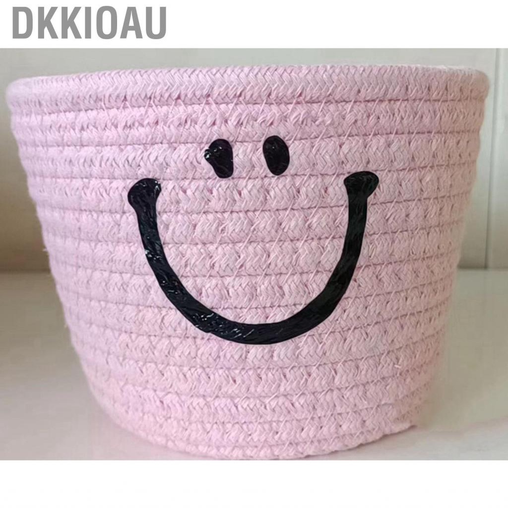 Dkkioau Cute Cotton Rope Basket Wall Mounted Soft Foldable Hand Woven Small Storage for Home Use