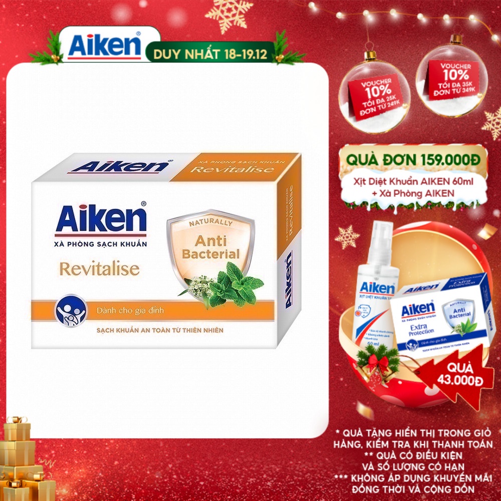 Aiken Xà Phòng Sạch Khuẩn Chiết Xuất Bạc Hà 90G