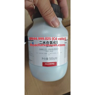 Hoá chất cucl2 đồng ii clorua, 1 lọ 500g copper ii chloride xilong cas 7447-39-4 cucl2.2h2o