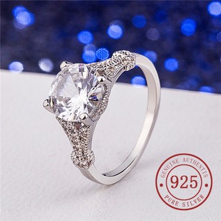 Mới Nhẫn Mạ Bạc 925 Dát Đá Quý Sang Trọng